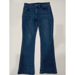 J Jill Denim Authentic Jeans Womens 6 32x32 Blue Bootcut Whiskering Stretch